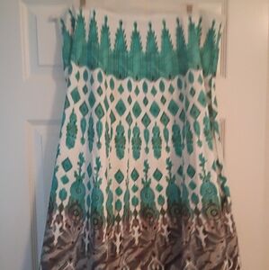 Emma James Teal and Brown A-Line Skirt (16)